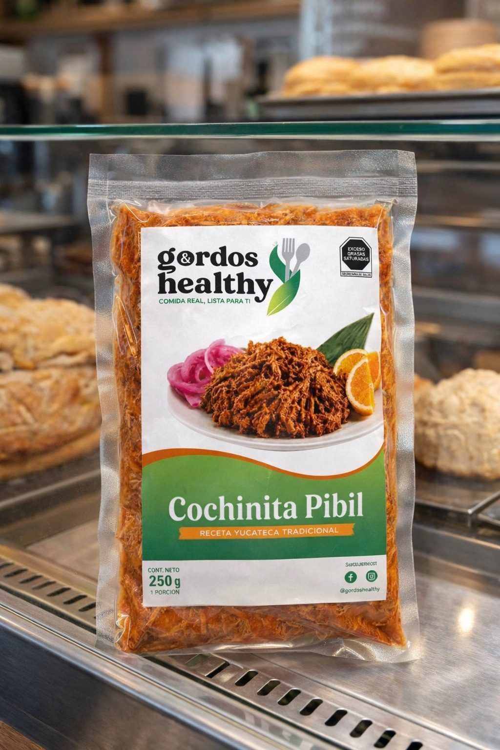 Empaque de Cochinita Pibil Gordos Healthy